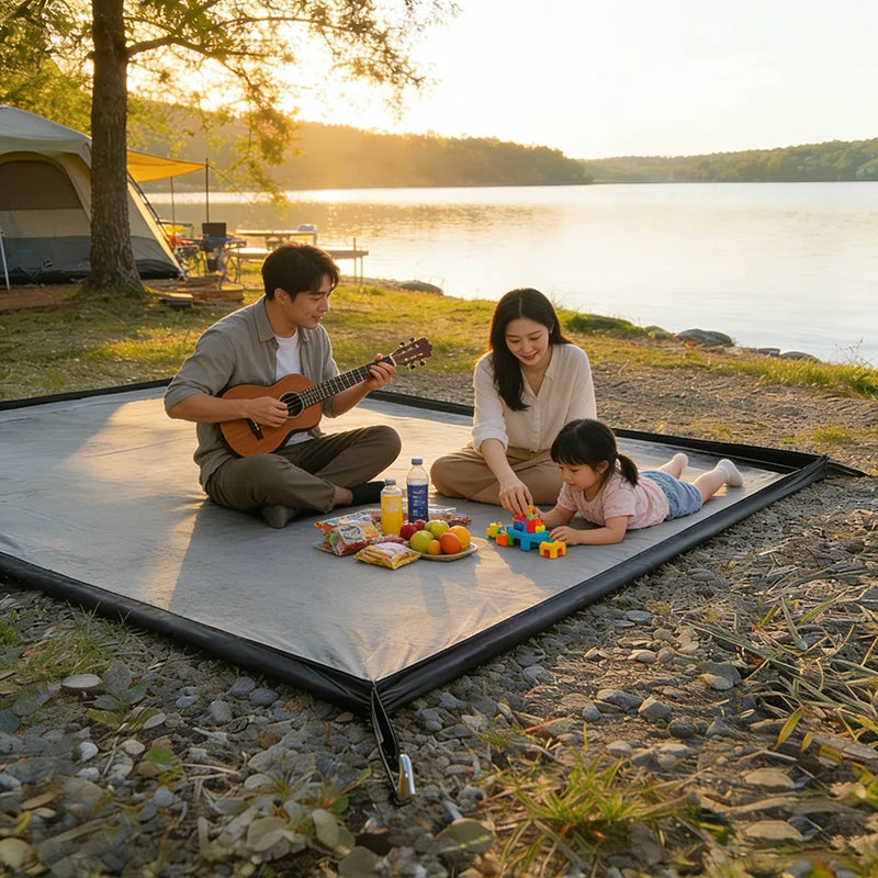 3D Waterproof Camping Mat - Durable Oxford Fabric, Raised Edges, Includes Storage Bag 0