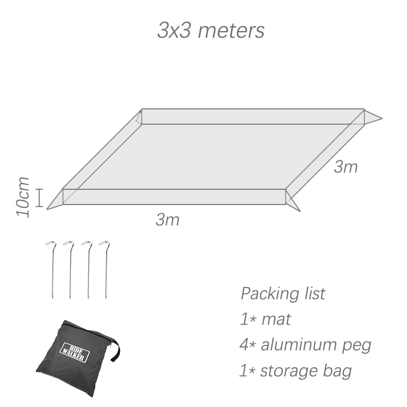 3D Waterproof Camping Mat - Durable Oxford Fabric, Raised Edges, Includes Storage Bag 7