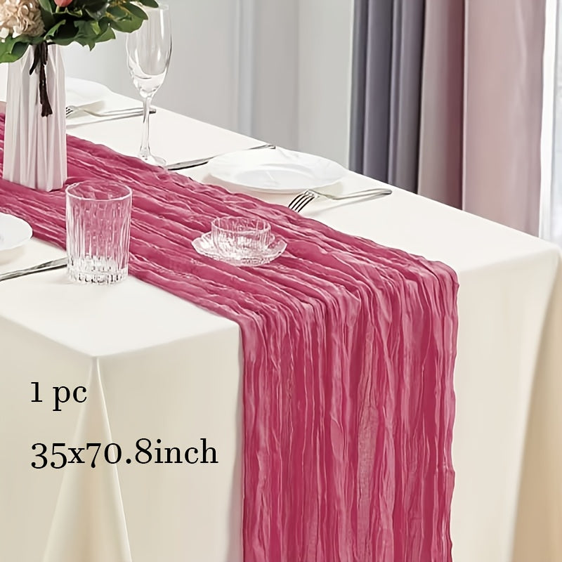 BOHOCRISP – Crinkled Cheese Tablecloth for Elegant Boho and Holiday Table Styling