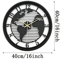 Lumière World Map Silent Metal Wall Clock