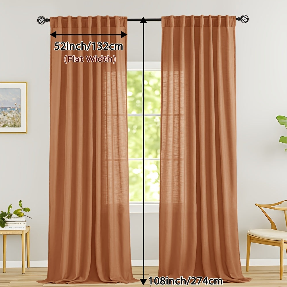 LINVIA – Flax Linen Sheer Curtains for Soft Light Filtering and Privacy Drapery