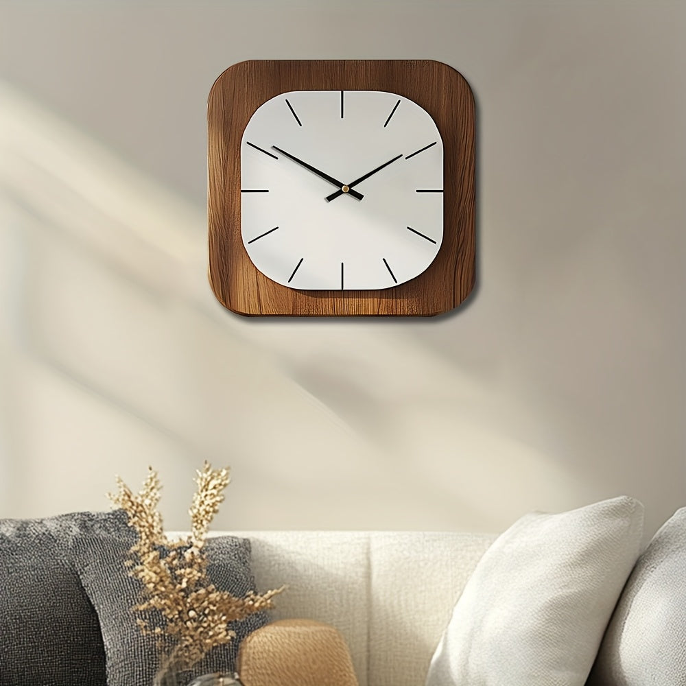 WOODHAVEN Vintage Square Wooden Wall Clock