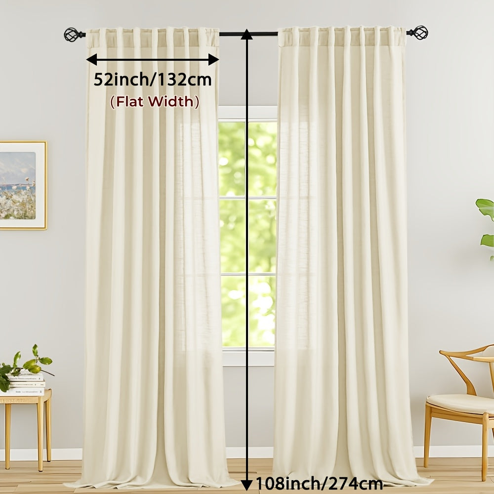 LINVIA – Flax Linen Sheer Curtains for Soft Light Filtering and Privacy Drapery