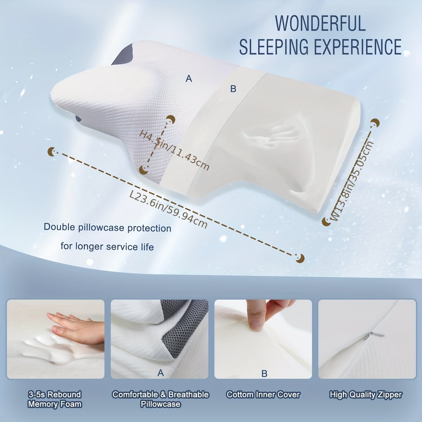 CERVICLOUD – Memory Foam Cervical Neck Pillow
