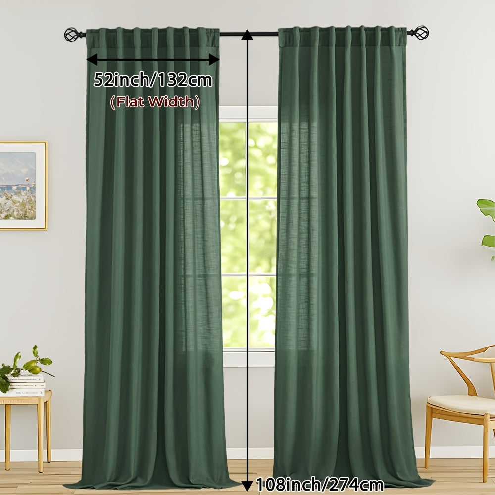 LINVIA – Flax Linen Sheer Curtains for Soft Light Filtering and Privacy Drapery