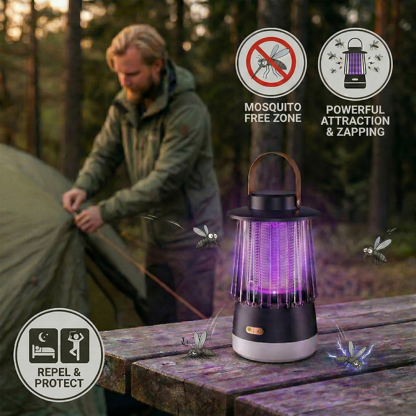 MOSQUINA – Portable USB Mosquito Lamp for Quiet Indoor Insect Control