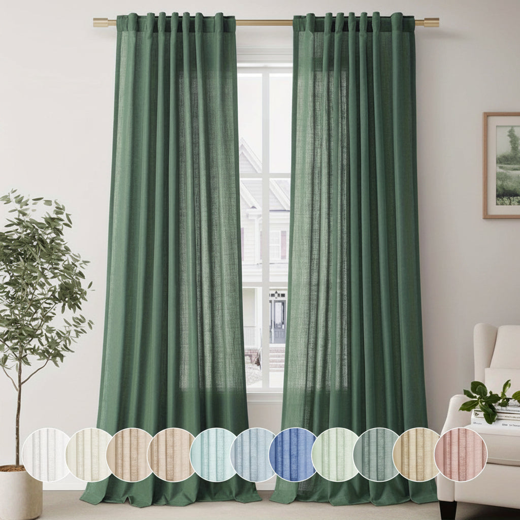 LINVIA – Flax Linen Sheer Curtains for Soft Light Filtering and Privacy Drapery