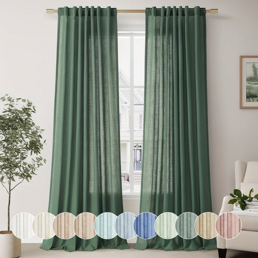 LINVIA – Flax Linen Sheer Curtains for Soft Light Filtering and Privacy Drapery
