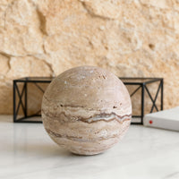 WABISTONE ORB – Hand-Carved Travertine Marble Sphere Decor