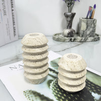 ROMAN TRAVERTINE – Natural Marble Candle Holder