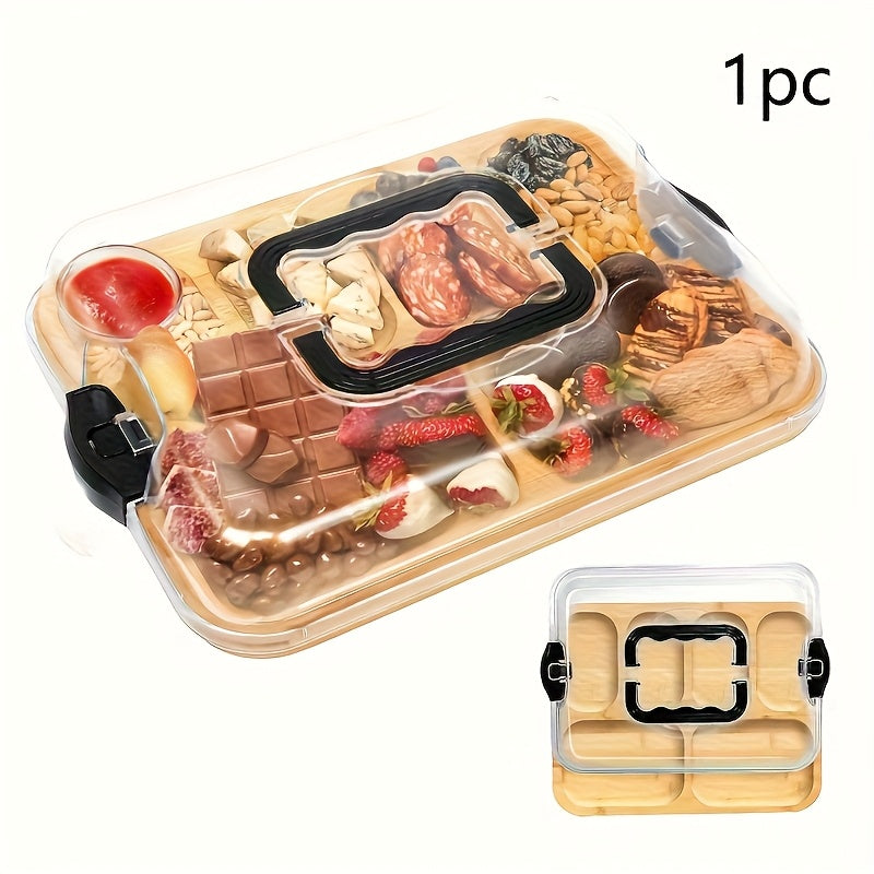 BAMLID – Cheese Board with Acrylic Lid for Portable Serving and Food Protection