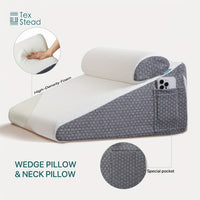 SLEEPLUXE – Lumbar Support Bed Pillow with Washable Cover