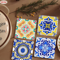 RUSTICLIVA – Wooden Coaster Set with Artistic Pattern Designs
