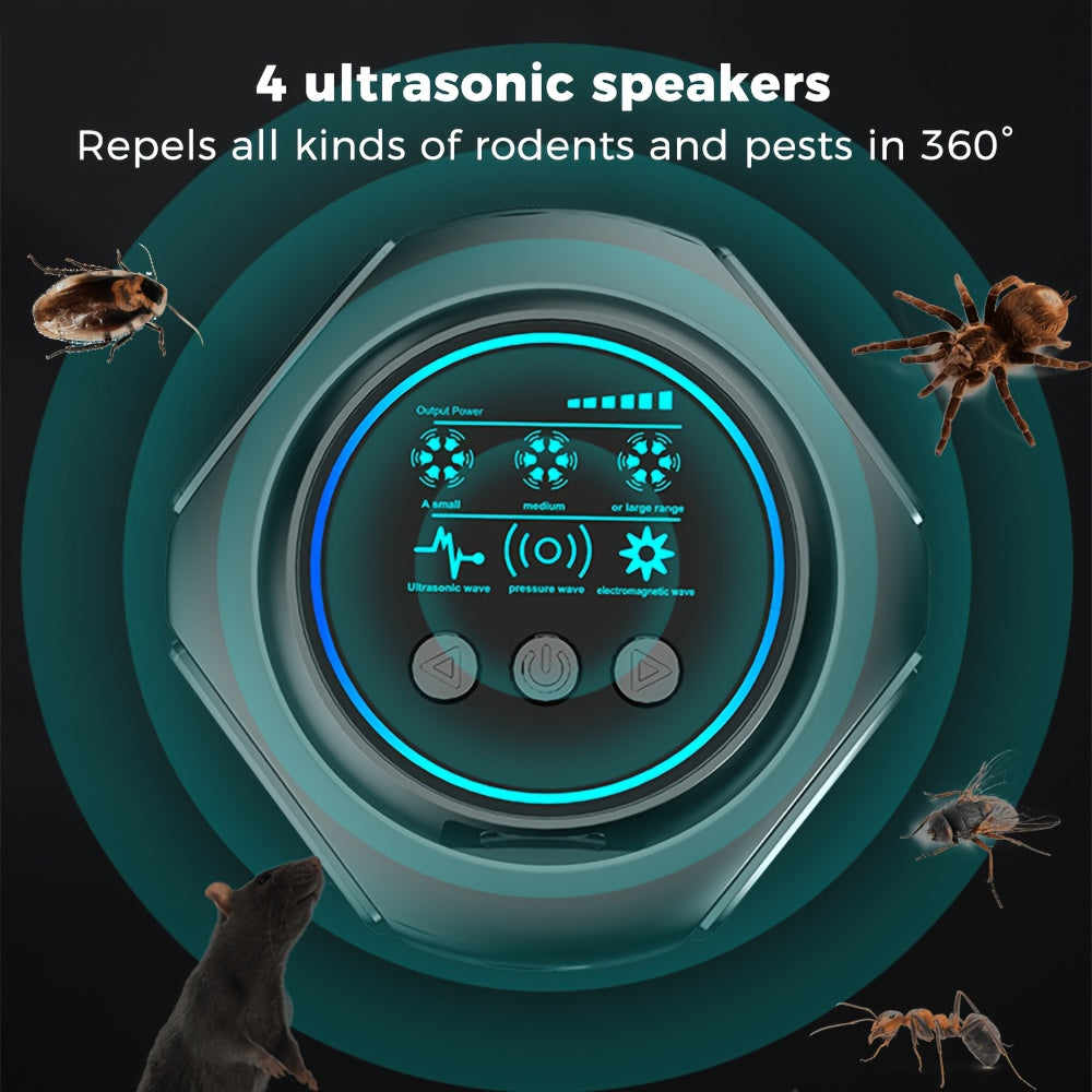 RODENTFLOW – 360° Ultrasonic Pest Repeller for Home & Attic Use