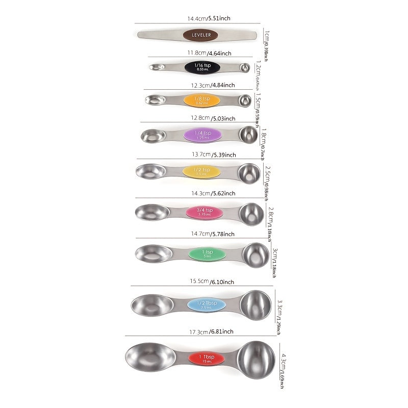 MEASURIX – Magnetic Stainless Steel Measuring Spoons Set