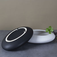 ORCHIDFLOW – Shallow Ceramic Bonsai Pot with Artistic Pebble Design