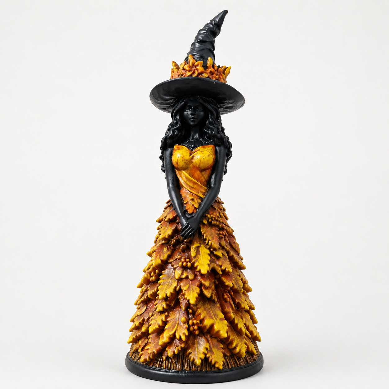 SPELLFERN – Leaf Witch Figurine for Mystical Halloween Charm