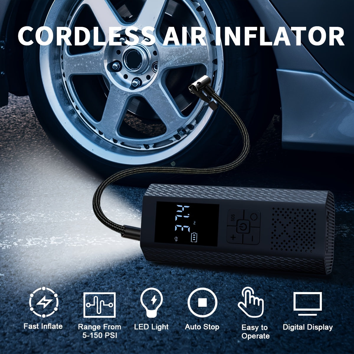 AEROFORCE – Portable Cordless Tire Inflator