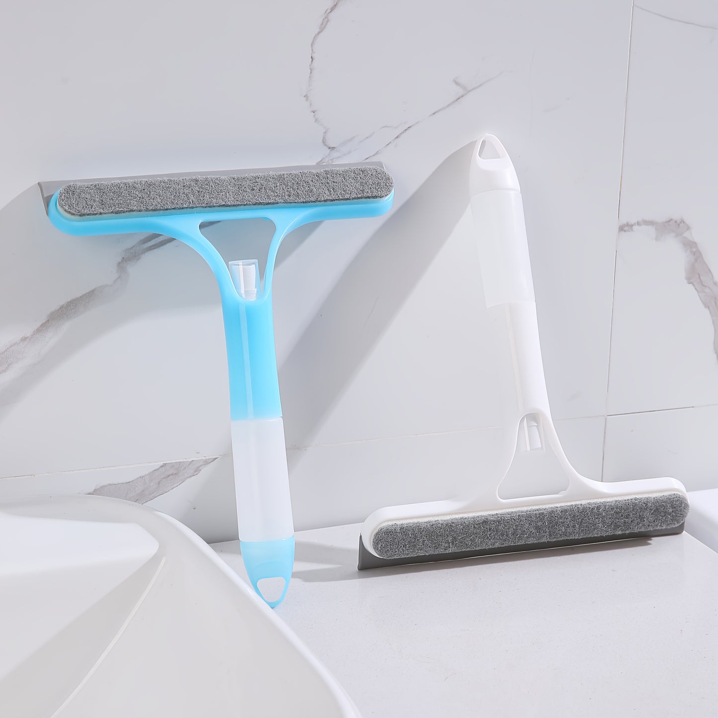 GLASSMATE – 3-in-1 Window & Mirror Scraper with Removable Microfiber Cloth
