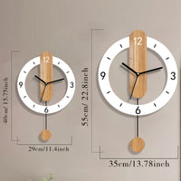 NORDORA Scandinavian Swing Wooden Wall Clock