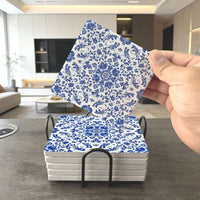 DELFTFLOW – Blue & White Ceramic Tiles with Floral Vine Design