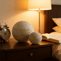 WABISTONE ORB – Hand-Carved Travertine Marble Sphere Decor