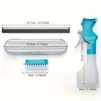 SPRAYLUX – 4-in-1 Glass Cleaning Brush with Spray, Scraper & Scrubbing Head