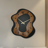 WOODMERE Irregular Wooden Battery Wall Clock