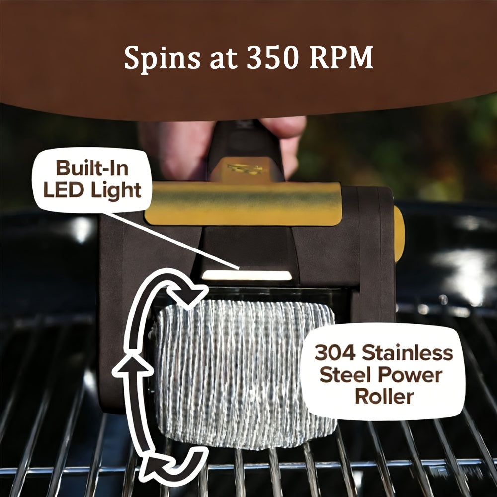 GRATECHARGE – Electric BBQ Brush with Stainless Cleaning Roller