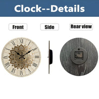 ROMEWICK Retro Roman Wooden Wall Clock