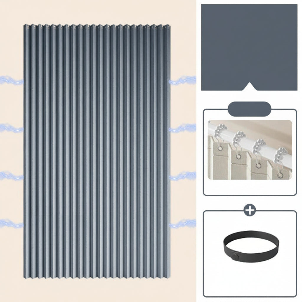 CURVASHIELD – Foldable Magnetic Accordion Shower Curtain Waterproof Design