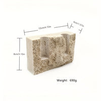 MARBORA Rectangular Marble Two Hole Candle Holder