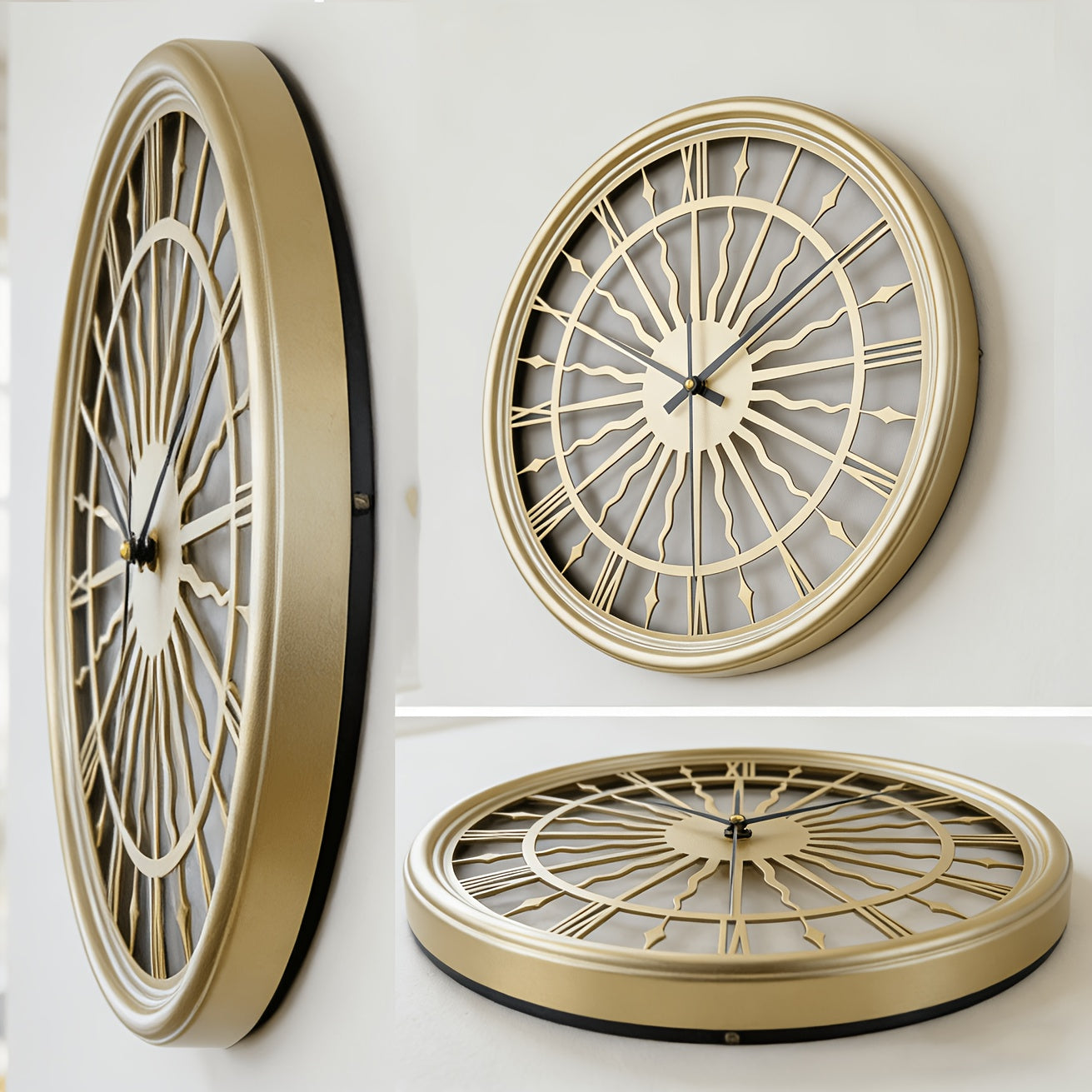 VELORA – Silent Iron Art 3D Wall Clock With Round Analog Design