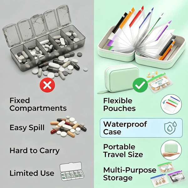MEDVOY – Travel Pill Organizer Bag Set for Easy On-the-Go Organization