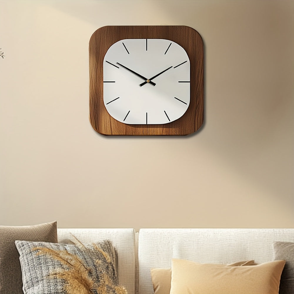 WOODHAVEN Vintage Square Wooden Wall Clock