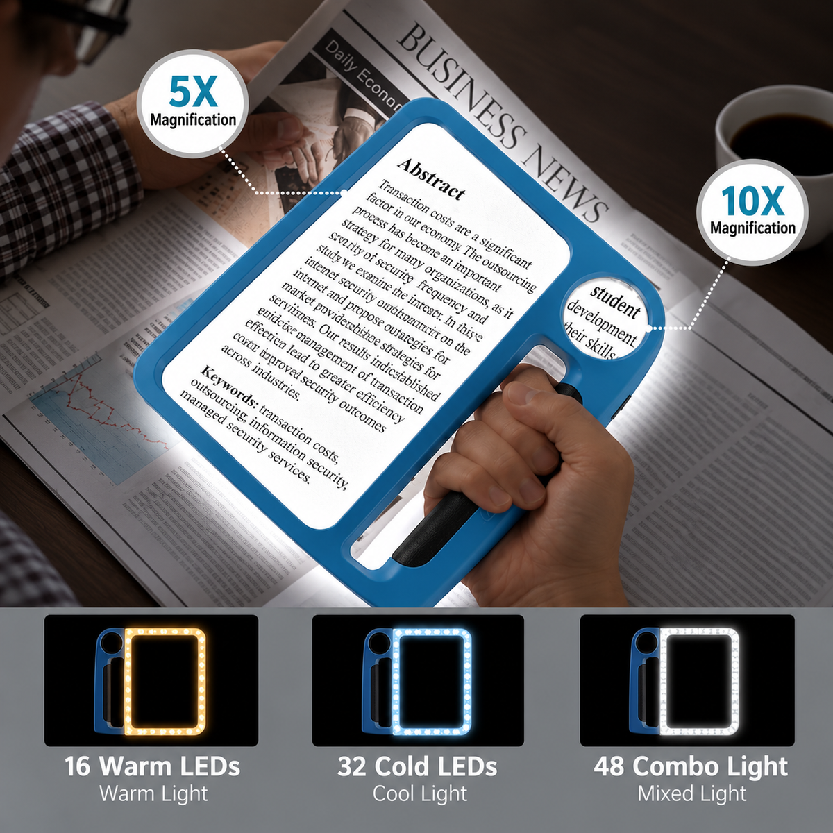 READNORIA – Illuminated Magnifying Glass for Effortless Reading