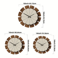 OAKNOVA Round Wooden Battery Wall Clock