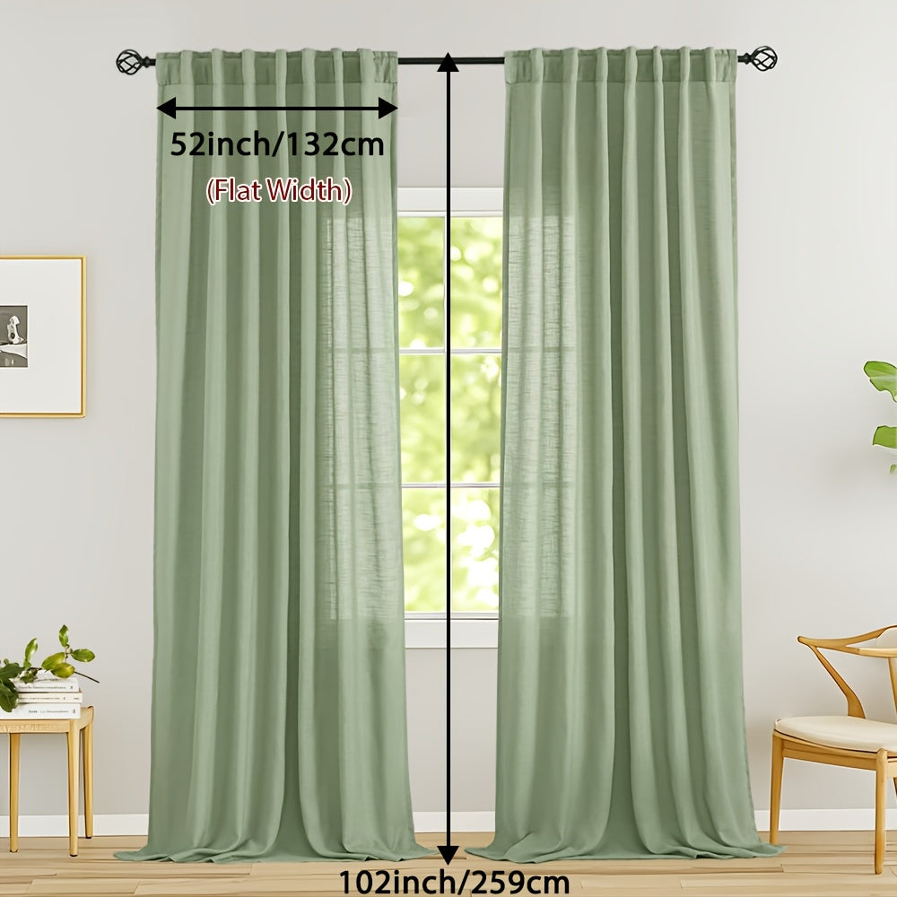 LINVIA – Flax Linen Sheer Curtains for Soft Light Filtering and Privacy Drapery