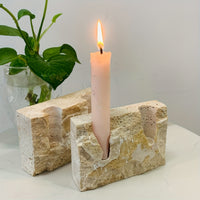 MARBORA Rectangular Marble Two Hole Candle Holder