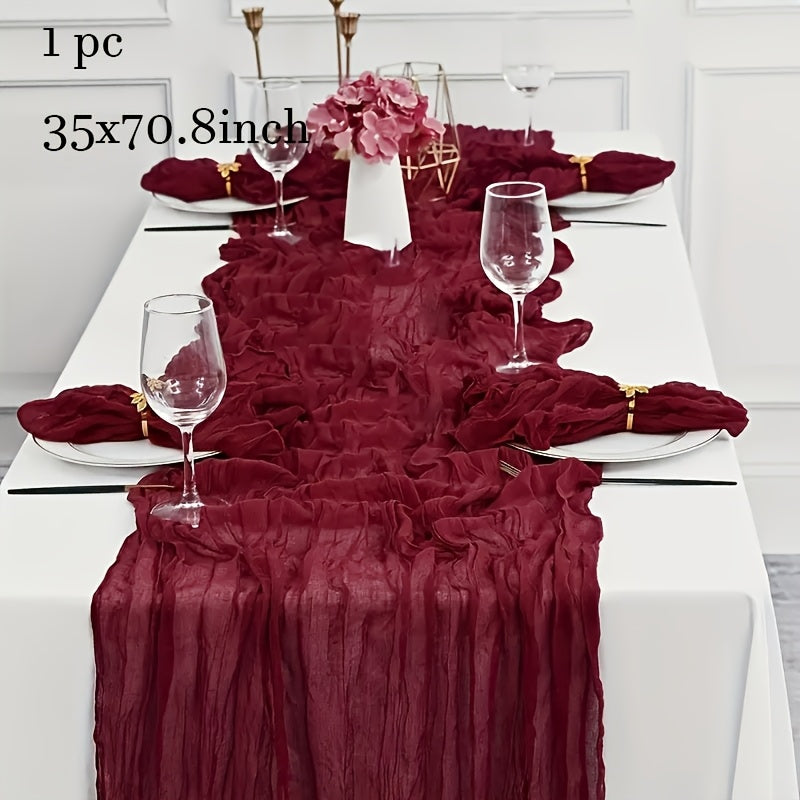 BOHOCRISP – Crinkled Cheese Tablecloth for Elegant Boho and Holiday Table Styling