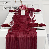 BOHOCRISP – Crinkled Cheese Tablecloth for Elegant Boho and Holiday Table Styling