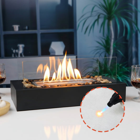 FLAMELIVA – Ceramic Fiber Tabletop Fireplace for Cozy Ambience