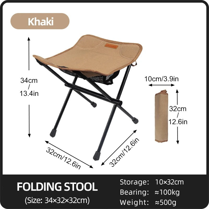 TREKSEAT – Sgabello da Campeggio Pieghevole in Alluminio Portatile