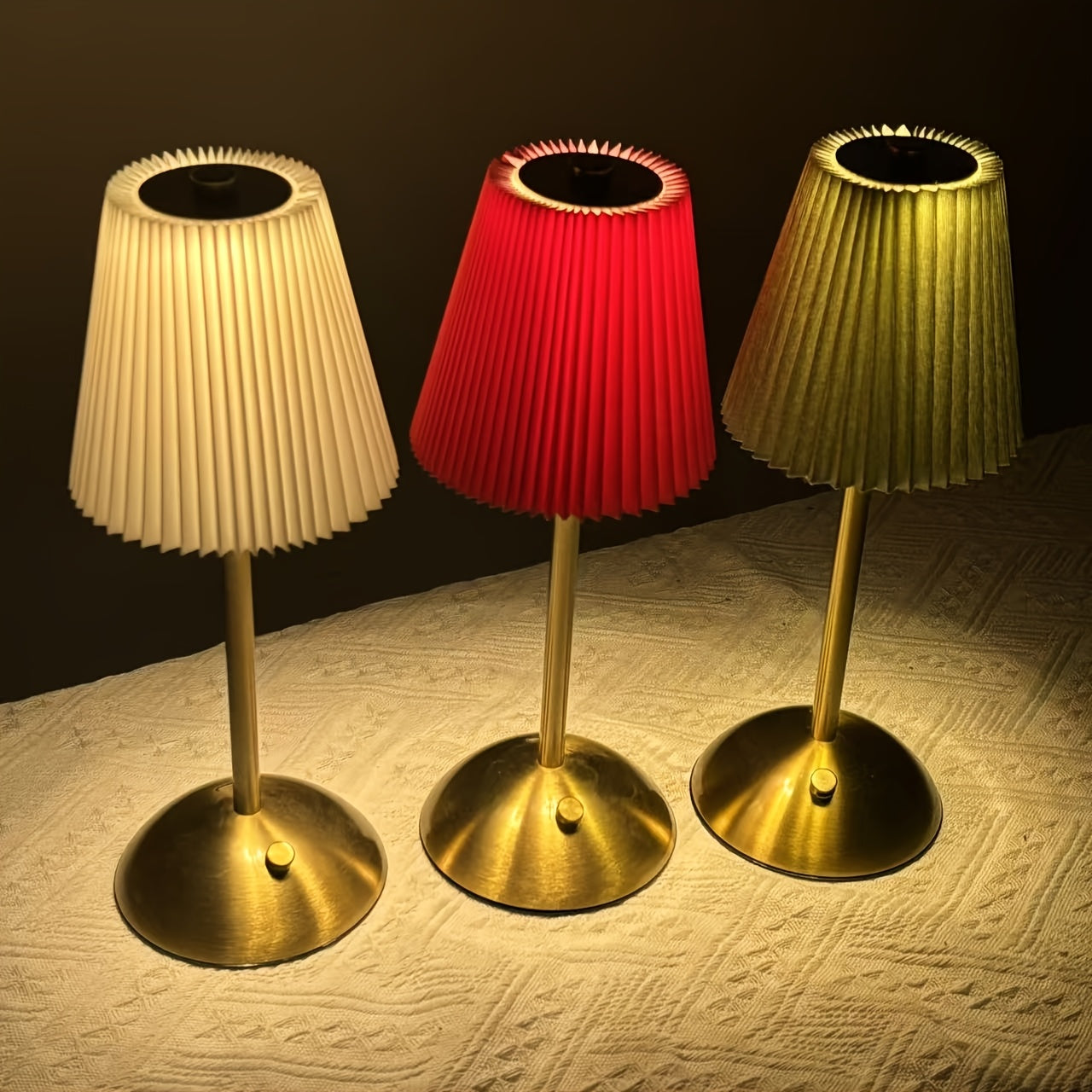 LUMISET – Portable Rechargeable LED Table Lamp Set with 3-Color Touch Control
