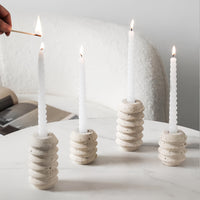 ROMAN TRAVERTINE – Natural Marble Candle Holder
