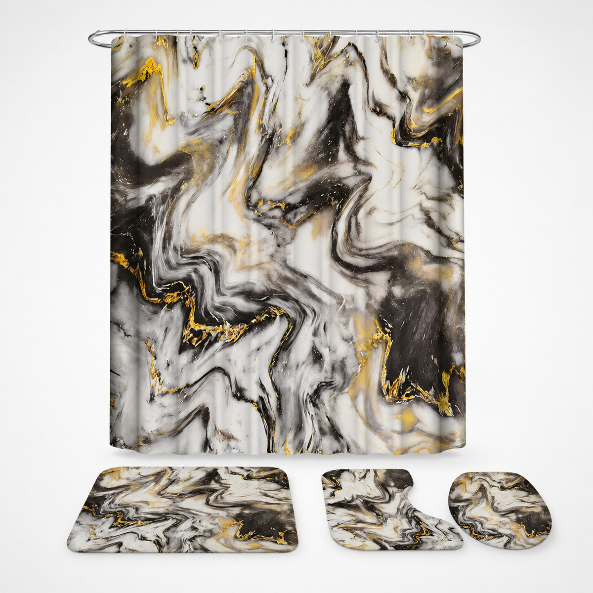 MARBLIS – Marble Print Shower Curtain for Elevated Bath Styling