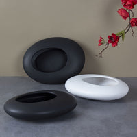 ORCHIDFLOW – Shallow Ceramic Bonsai Pot with Artistic Pebble Design