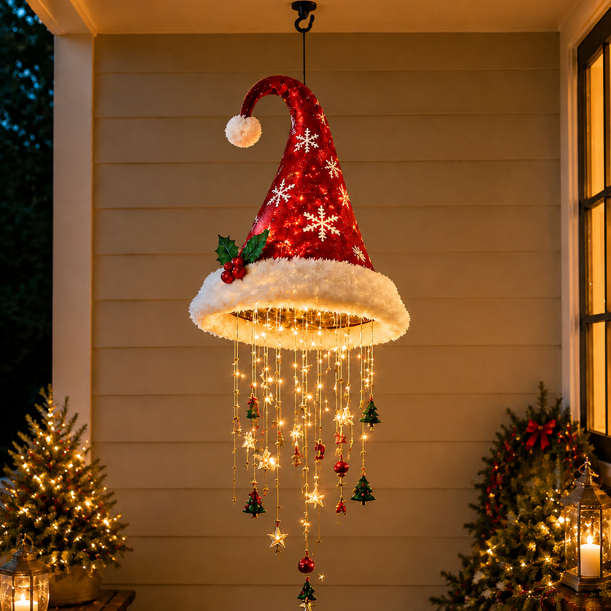 JOLLYCAPVIA – Hanging Christmas Hat Light for Cheerful Seasonal Accents