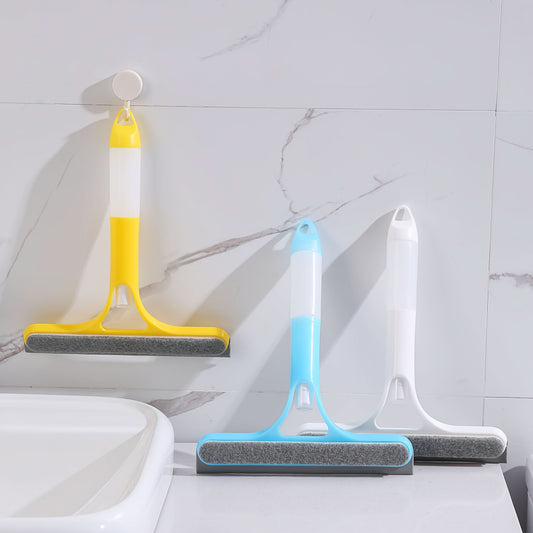 GLASSMATE – 3-in-1 Window & Mirror Scraper with Removable Microfiber Cloth