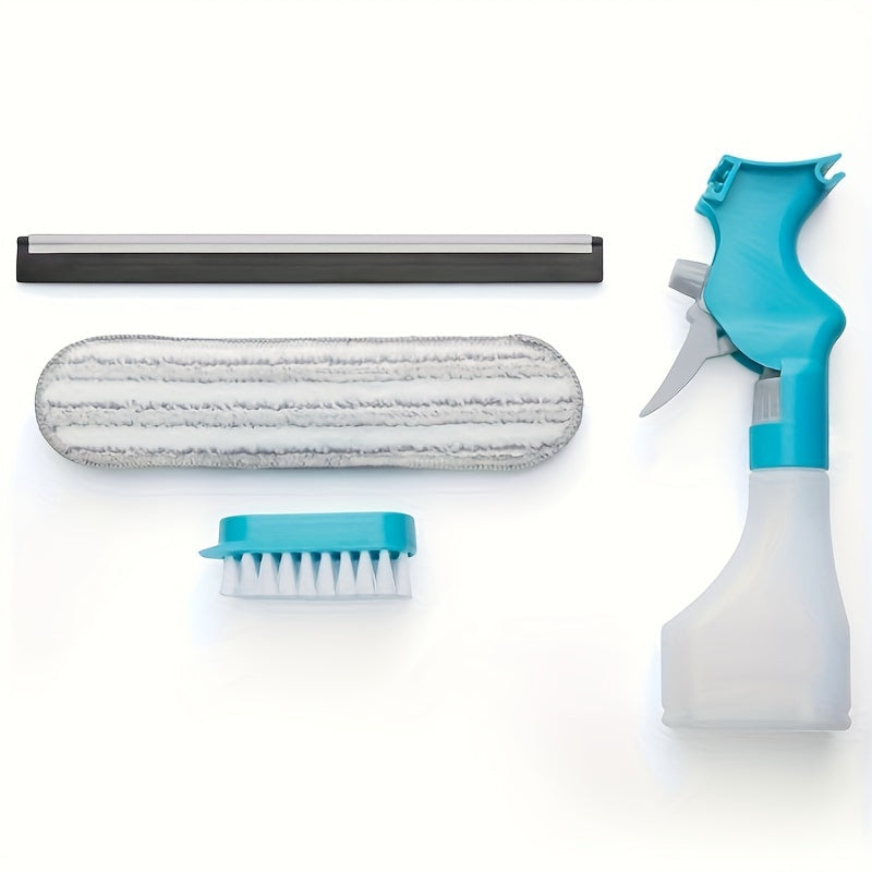 SPRAYLUX – 4-in-1 Glass Cleaning Brush with Spray, Scraper & Scrubbing Head